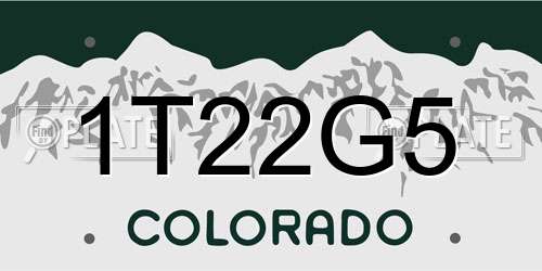 1T22G5 Colorado License Plate