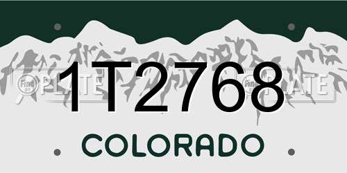 1T2768 Colorado License Plate