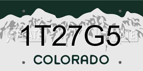1T27G5 Colorado License Plate