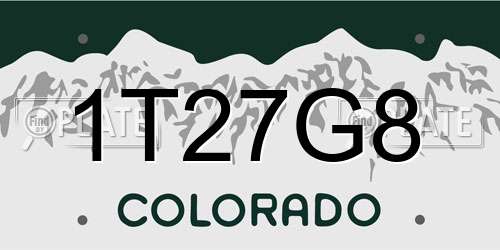 1T27G8 Colorado License Plate