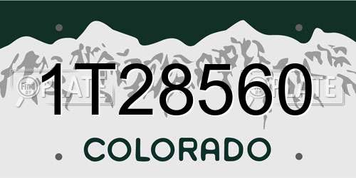1T28560 Colorado License Plate