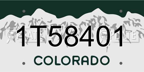 1T58401 Colorado License Plate