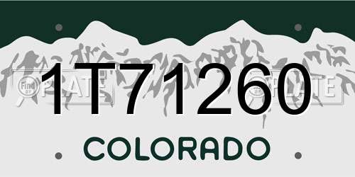 1T71260 Colorado License Plate