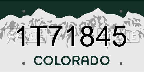1T71845 Colorado License Plate