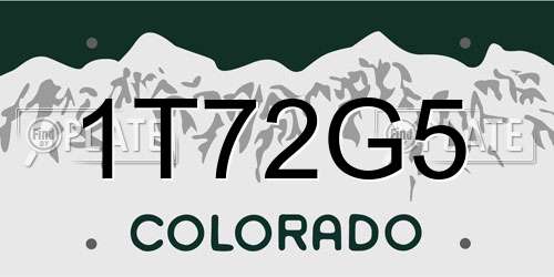 1T72G5 Colorado License Plate