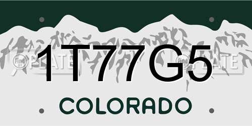 1T77G5 Colorado License Plate