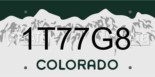 1T77G8 Colorado License Plate