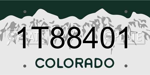 1T88401 Colorado License Plate