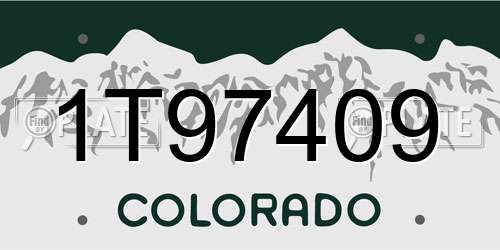 1T97409 Colorado License Plate