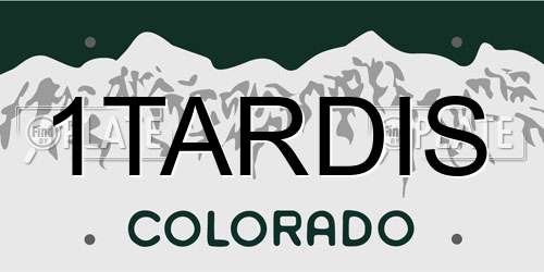 1TARDIS Colorado License Plate