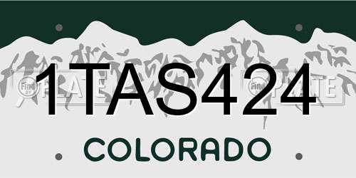 1TAS424 Colorado License Plate