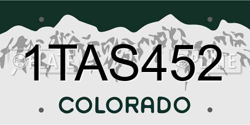 1TAS452 Colorado License Plate