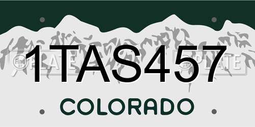 1TAS457 Colorado License Plate