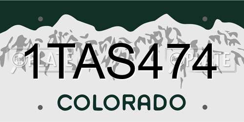 1TAS474 Colorado License Plate