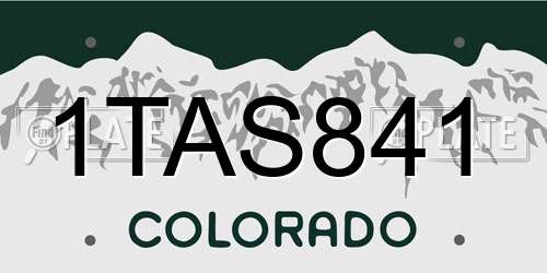 1TAS841 Colorado License Plate