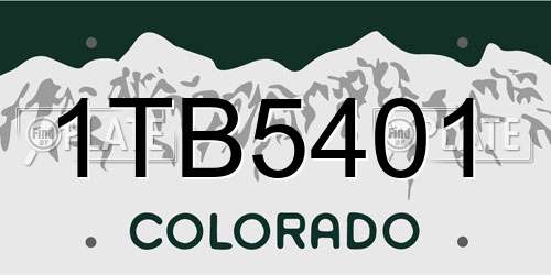 1TB5401 Colorado License Plate