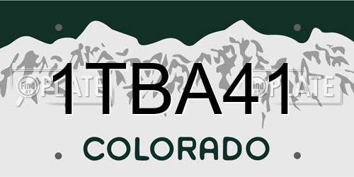 1TBA41 Colorado License Plate