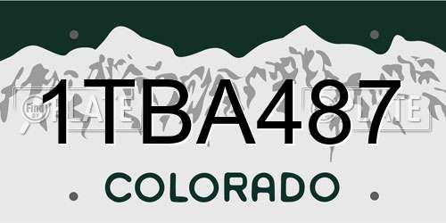 1TBA487 Colorado License Plate