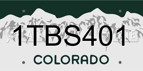 1TBS401 Colorado License Plate