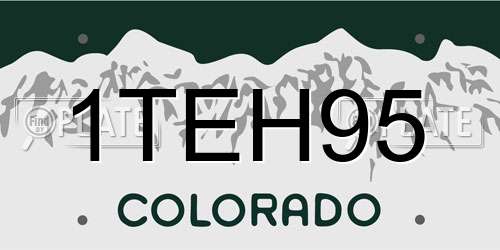 1TEH95 Colorado License Plate