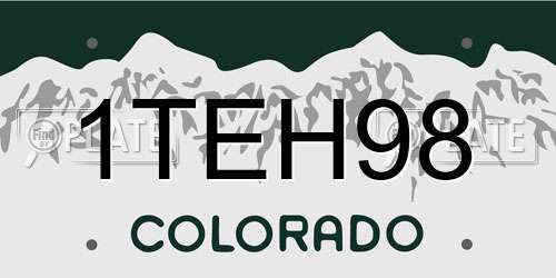 1TEH98 Colorado License Plate
