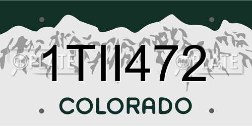 1TII472 Colorado License Plate