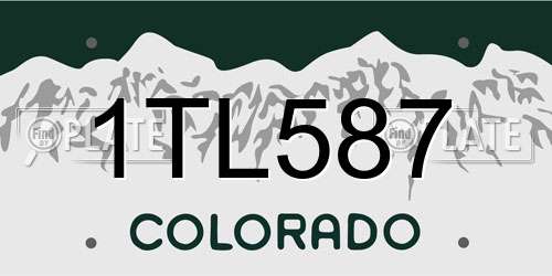 1TL587 Colorado License Plate