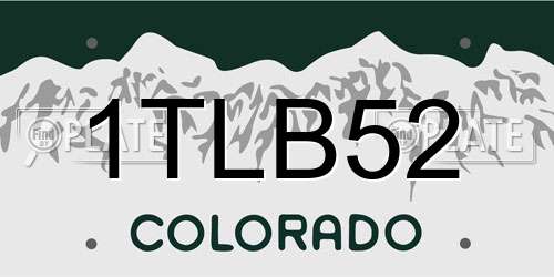1TLB52 Colorado License Plate