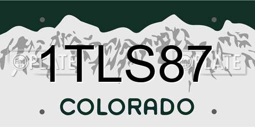 1TLS87 Colorado License Plate