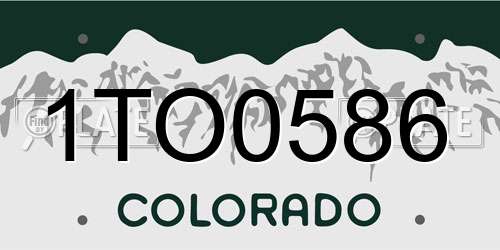 1TO0586 Colorado License Plate