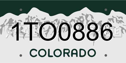 1TO0886 Colorado License Plate
