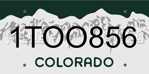1TOO856 Colorado License Plate