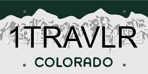 1TRAVLR Colorado License Plate