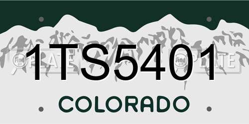 1TS5401 Colorado License Plate