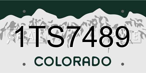 1TS7489 Colorado License Plate