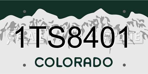 1TS8401 Colorado License Plate