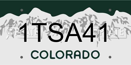 1TSA41 Colorado License Plate
