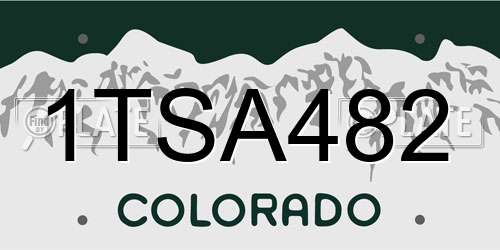 1TSA482 Colorado License Plate