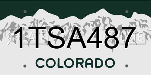 1TSA487 Colorado License Plate