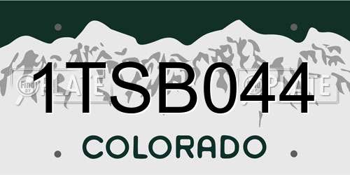 1TSB044 Colorado License Plate