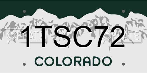 1TSC72 Colorado License Plate