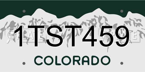 1TST459 Colorado License Plate
