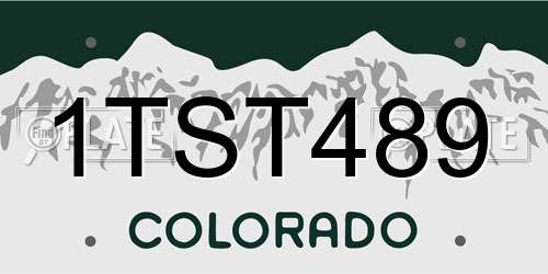 1TST489 Colorado License Plate