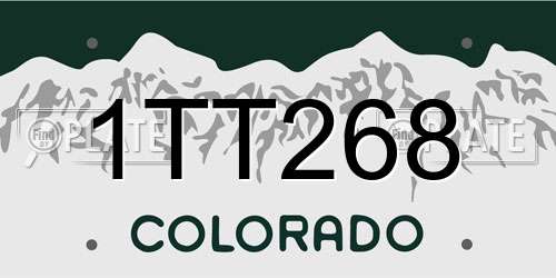 1TT268 Colorado License Plate