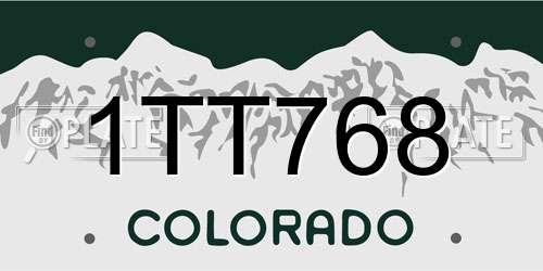 1TT768 Colorado License Plate