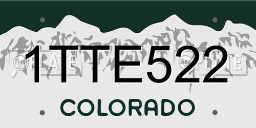 1TTE522 Colorado License Plate