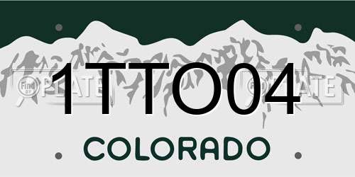 1TTO04 Colorado License Plate