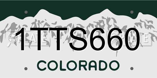 1TTS660 Colorado License Plate