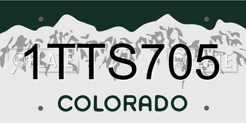 1TTS705 Colorado License Plate