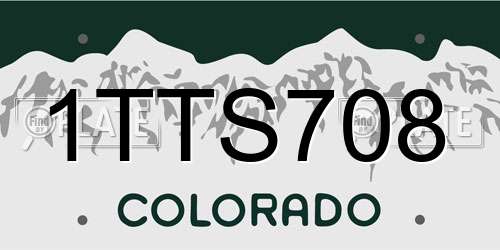 1TTS708 Colorado License Plate
